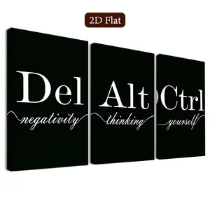 3 Piece Framed Wall Art Set, Negative Energy Canvas Prints, Self-Reflection Art Posters, Modern Health Decor, Living Room, Bedroom, Home Office, Bathroom