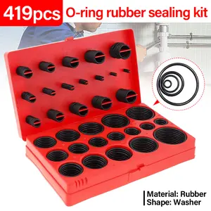 419Pcs NBR O-Ring Repair Kit, 32 Size European Standard Nitrile Rubber Seal Assortment Box, Metric O-Ring Set for Automotive Plumbing Industrial DIY Maintenance