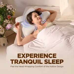 Emircey Memory Foam Neck Pillow, Soft Comfortable Contour Sleep Pillow, Odorless Pillow/Breathable Cases, Bed Pillow, New Year Gifts for Her Him