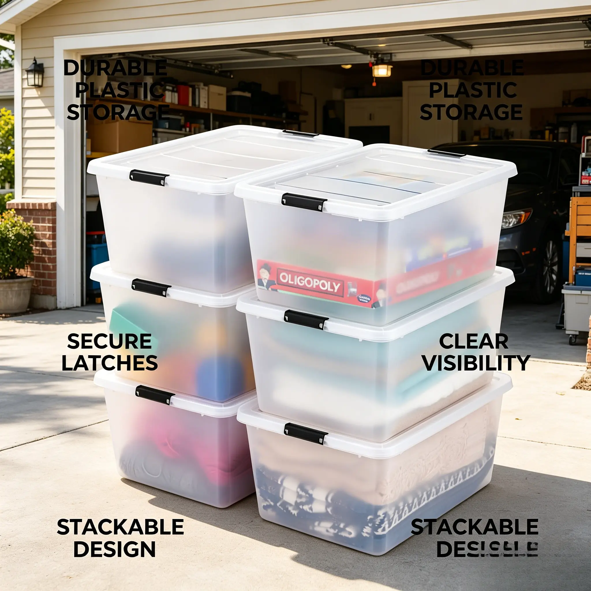IRIS USA 6Pack HighCapacity Clip Box 32 Quart Craft Storage Bins Latching Lids Art Writing Supply Containers Home Office Classroom Organization