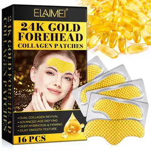 24k Gold Collagen Forehead Patches, 16pcs/set Deep Moisturizing, Hydrating & Firming Forehead Patches, Suitable for Dry Skin, Skin Care Products