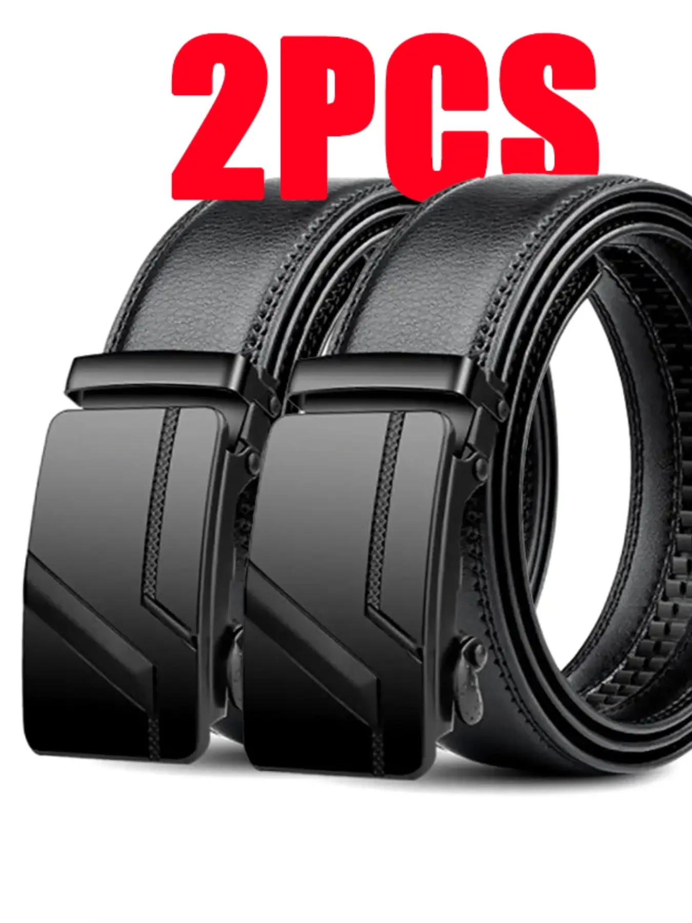 2pcs，Men's Fashion Automatic Buckle Belt, Classic Style, Durable and Versatile, Perfect for Daily Wear & Office, Casual Style Belts, Everyday Belts