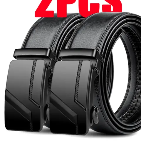 2pcs，Men's Fashion Automatic Buckle Belt, Classic Style, Durable and Versatile, Perfect for Daily Wear & Office, Casual Style Belts, Everyday Belts, Belt with Buckle