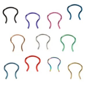 Surgical Steel Anodized Titanium Septum Ring Retainer 16 Gauge U Shape