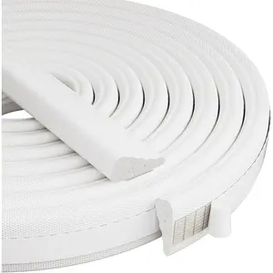 118” Wedge-Shape Foam Window Weather Stripping Door Seal Strip Soundproofing Frame Winter Insulation Tape for Exterior Front Door Noise Cancelling Window Inserts Door Gap Filler Light Blocker White