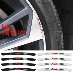 3D Aluminum Car Wheel Racing Sticker Badge Automotive Decals Car Decoration For Audi Sline RS QUATTRO A3 A4 B8 8P 8V B6 A5 A6 C7 Q5 B9 B7 C