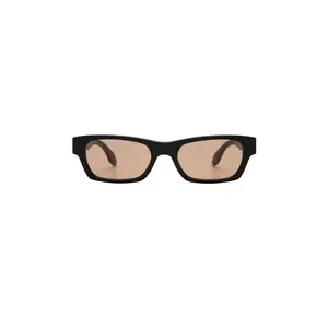 Elisa Johnson Alix Sunglasses in Gloss Black Amber Lens