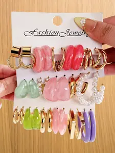 30pcs Women's Ring Design Earrings Set for Daily Wear, Stylish and Elegant Ear Accessories, Perfect for Everyday Use, Earring Stacking Set