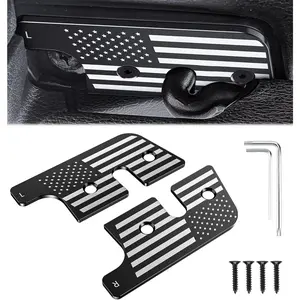 Fits for Jeep Sun Visor Repair Kit, Eamplest Aluminum Alloy American Flag Sun Visor Clips Compatible with Jeep Wrangler JK 2018,JL 2018-2023,2020-2023 Gladiator Accessories,Easy Repair Loose Visor