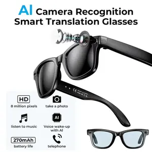 Multifunctional Smart Camera Glasses, 8mp Camera, Voice Assistant, Real-Time Translation, Photochromic Lenses, Bluetooth-compatible, Video Recording