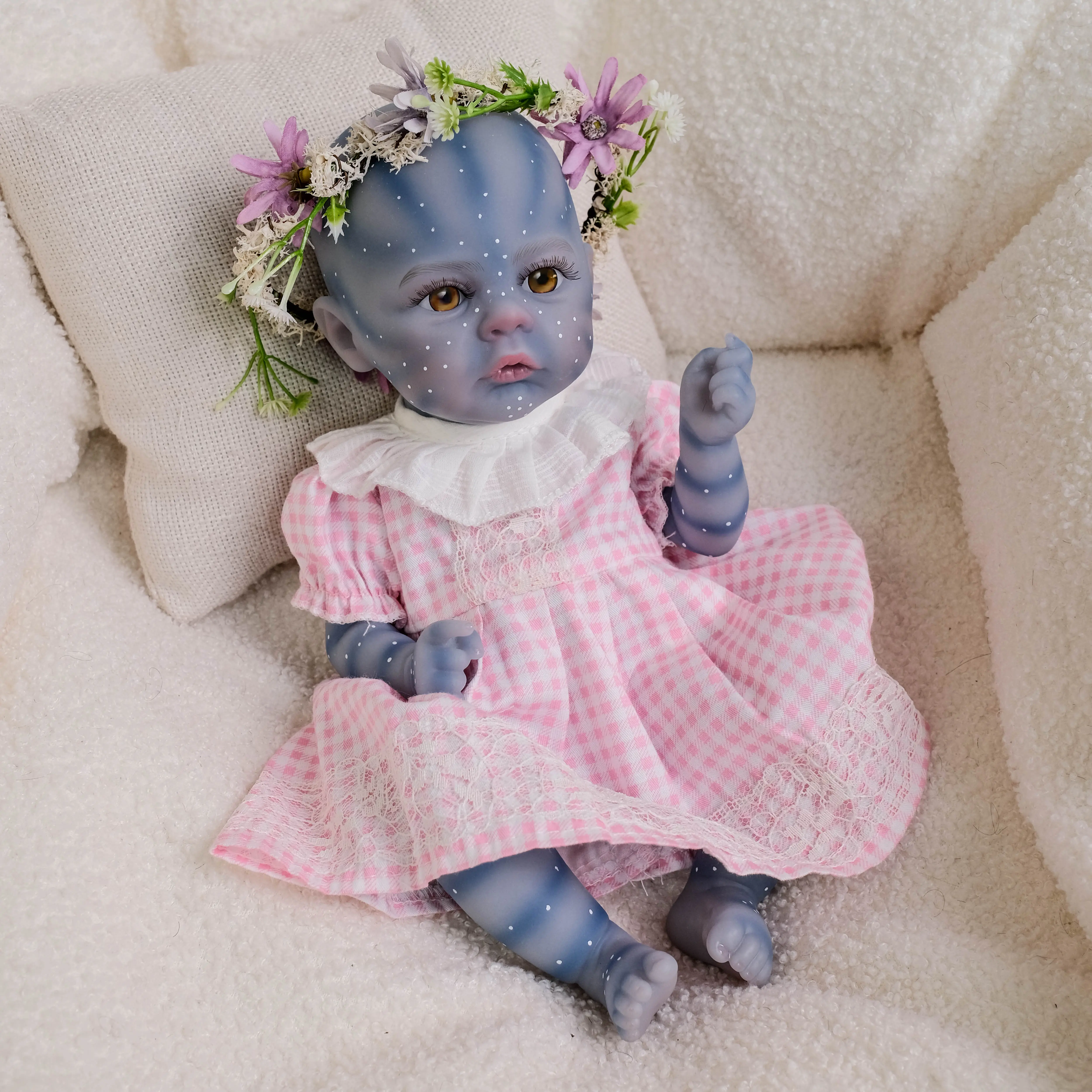 12-Inch Meadow Avatar Mini Baby Softdoll - Hand-Painted Collector Doll, Lifelike Realistic Soft Doll with Soft Vinyl-Cloth Body, Halloween Decor Gift Set with Accessories for Kids, Softdolls, Lifelike Soft Dolls