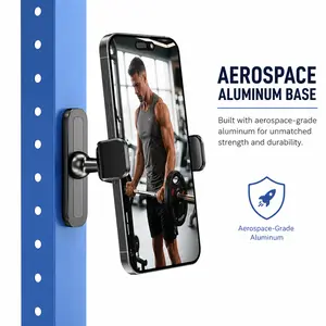 A2C Car Magnetic Phone Holder for Gym, Alloy Base and Joint for Strong Hold, 360° Adjustable, Compatible with 4.7-6.5 Inch iPhone & Android Phones, Gym Accessories Gift for Men Women
