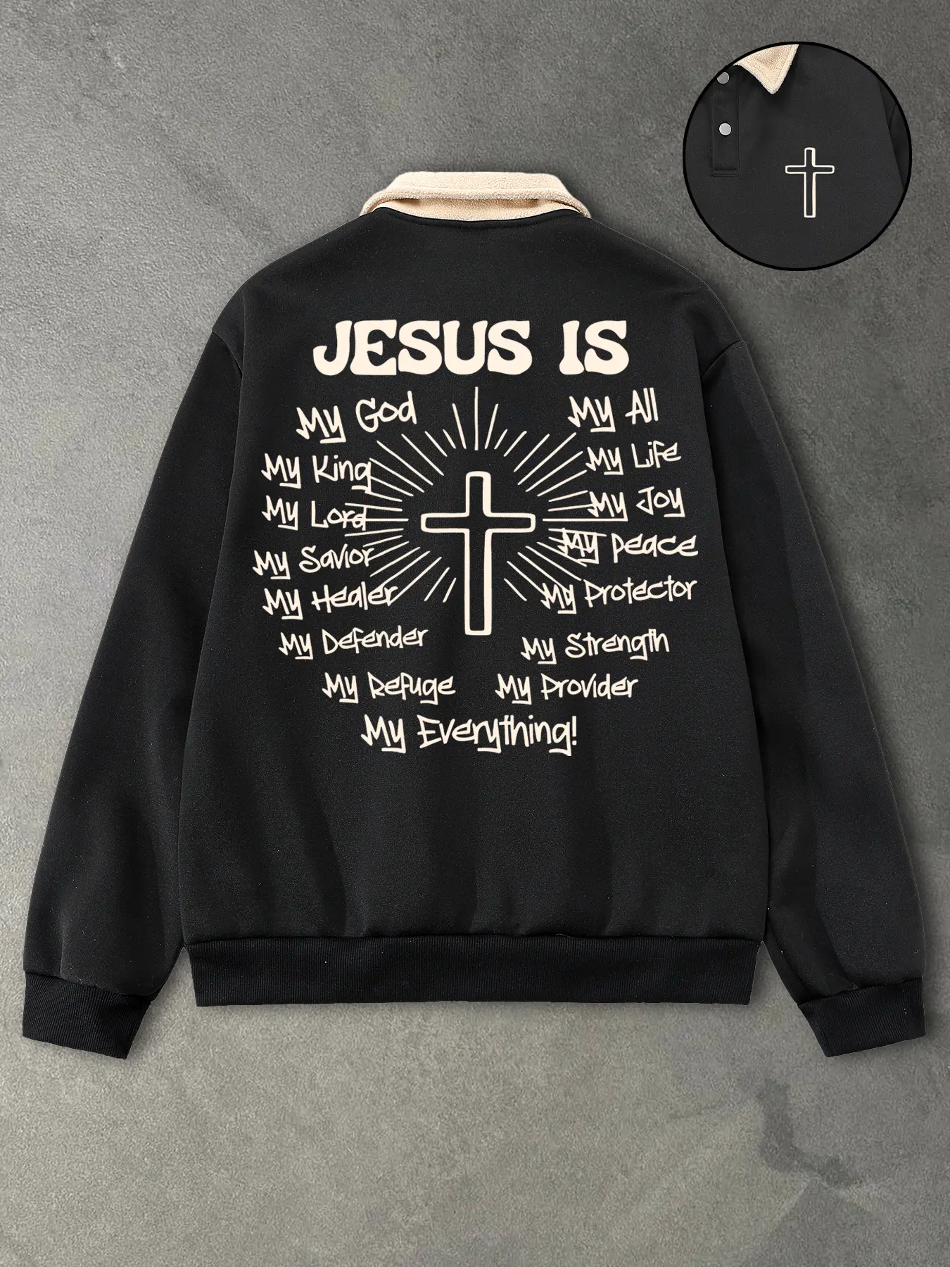 Men's Fleece Lined Polo Collar Sweatshirt, Casual Long Sleeve Pullover, Warm Winter Fashion, Comfortable and Stylish, Ideal for Daily Wear