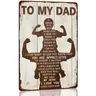Decorations To My Dad Metal Sign Father's Day Tin Sign Vintage Home Wall Decor Signs Birthday Gift For Dad From Son 8x12 Inch