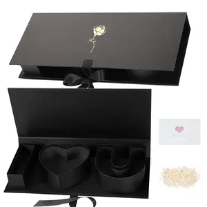 2Sets Empty Flower Gift Box I Love U Cardboard Letter Shaped Fillable Chocolate Strawberry Candy Packaging