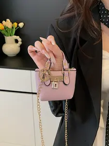New Handheld Small Square Bag, Fashion Rhombic Chain Bag, Metal Chain Decor Elegant Shoulder Crossbody Bag, Perfect Daily Use Choice