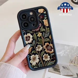 Designed for iPhone11/12/13/14/15/16/promax/x/xs/xr/xsmax CaseEmbroidered Floral Pattern Soft Durable TPU Protective Cover CASE