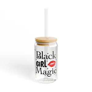 Melanin Drip Sipper Glass, 16oz