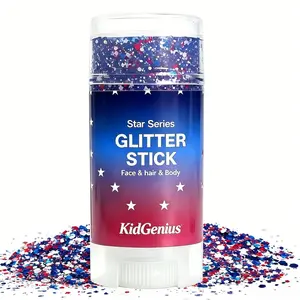 KIDGENIUS Glitter Stick Cosmetic Shimmer – Gentle Smooth Face Hair Body Glitter Makeup Stick, Waterproof Long Lasting Highlighter Glitter Gel for Kids Party, Cosplay, Daily DIY Art, All Skin Types