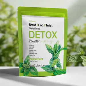 Lux Collection Refreshing Detox Powder Peppermint for Braids Locs Haircare Cleansing Natural Extracts Cruelty Free Paraben Free