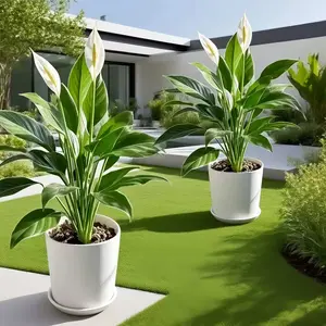 2pcs Realistic Plant Set, Plastic Flowers Outdoor Artificial Plants, Perfect for Photography, Home Decor, Wedding Background, Artificial Faux Plants