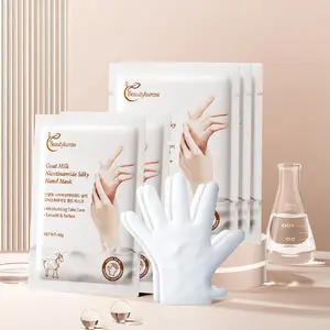 Goat Milk Niacinamide Hand & Foot Mask Gloves – Deep Moisturizing Repair Treatment for Dry Cracked Hands & Feet – Whitening Brightening Skin Care Socks & Gloves Spa Set
