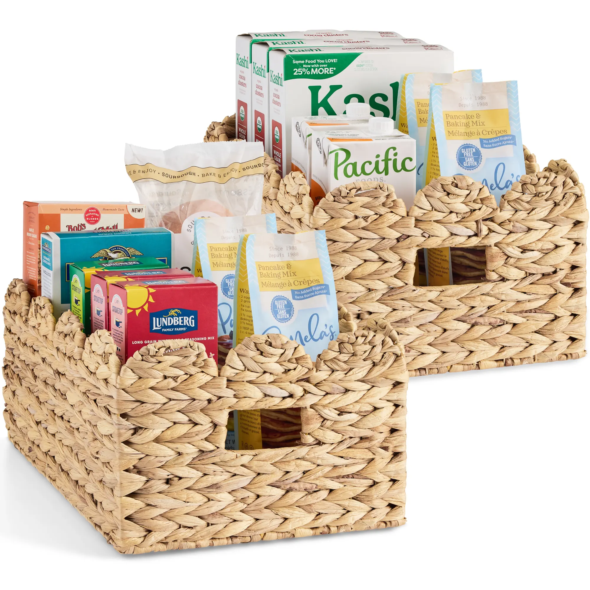 Best Choice Products 16x12 Scalloped Shelf Baskets, Woven Storage Bins, 2 Pack