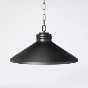 20" Large Metal Adjustable Pendant Ceiling Light Black Finish - Hearth & Hand