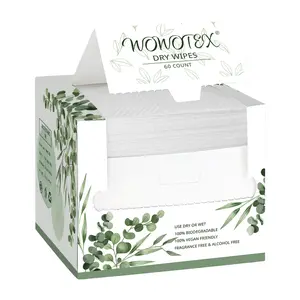WOWOTEX Disposable Face Towel Biodegradable Large Dry Wipes 60 Count/Box Extra Thick Soft Clean Facial Towels for Sensitive Skin, Makeup Removing, Cleansing, Nursing, Travel, 10×12 Inches disposable unisex spaset esthetician towels facial towel