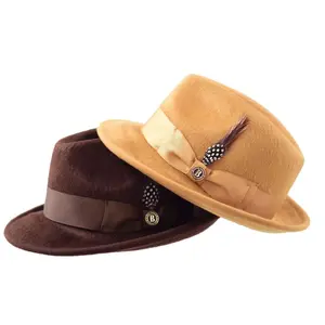 BRUNO CAPELO Lucious Collection Fedora Hat - 100% Fine Australian Wool, Brushed Hair Look, Semi-Crushable, 2.25" Brim, 4.5" Crown Height, Handcrafted Wool Felt Blend