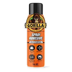Gorilla Heavy Duty Spray Adhesive, Clear Glue, 14 Ounce (Pack of 1) - All Purpose with Comfort Nozzle for Indoor or Outdoor