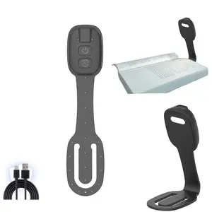 Bookmark Design Mini Clip-on Reading Lamp, 3 Colors Light and 5 Brightness Levels. Lamp Body is Flexible and Foldable, USB Rechargeable Portable Book Light, Suitable for Bedroom, Nighttime Reading and Gift for Children