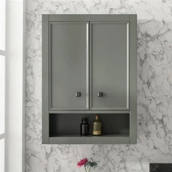 Legion Furniture WLF2124-PG-TT 24 in. Pewter Green Rectangular Wood Toilet Topper Display Cabinet, 1-Shelf Solid Poplar Bathroom Furniture Bath Storage Solution, Display Cabinet Bathroom Furniture