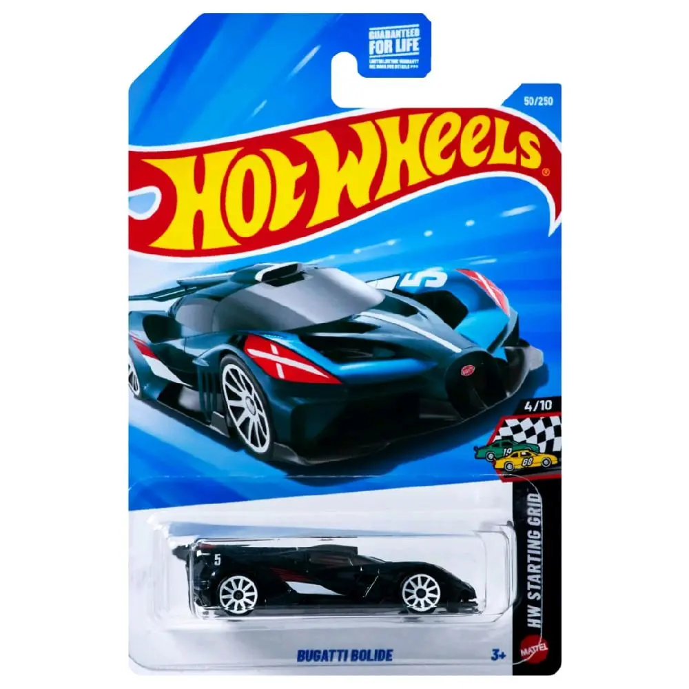 Hot Wheels Bugatti Bolide Diecast Car - HW Starting Grid Series, Blue-Black, Collectible Racing Model Toy for Fans, Model Cars, Diecast Toys