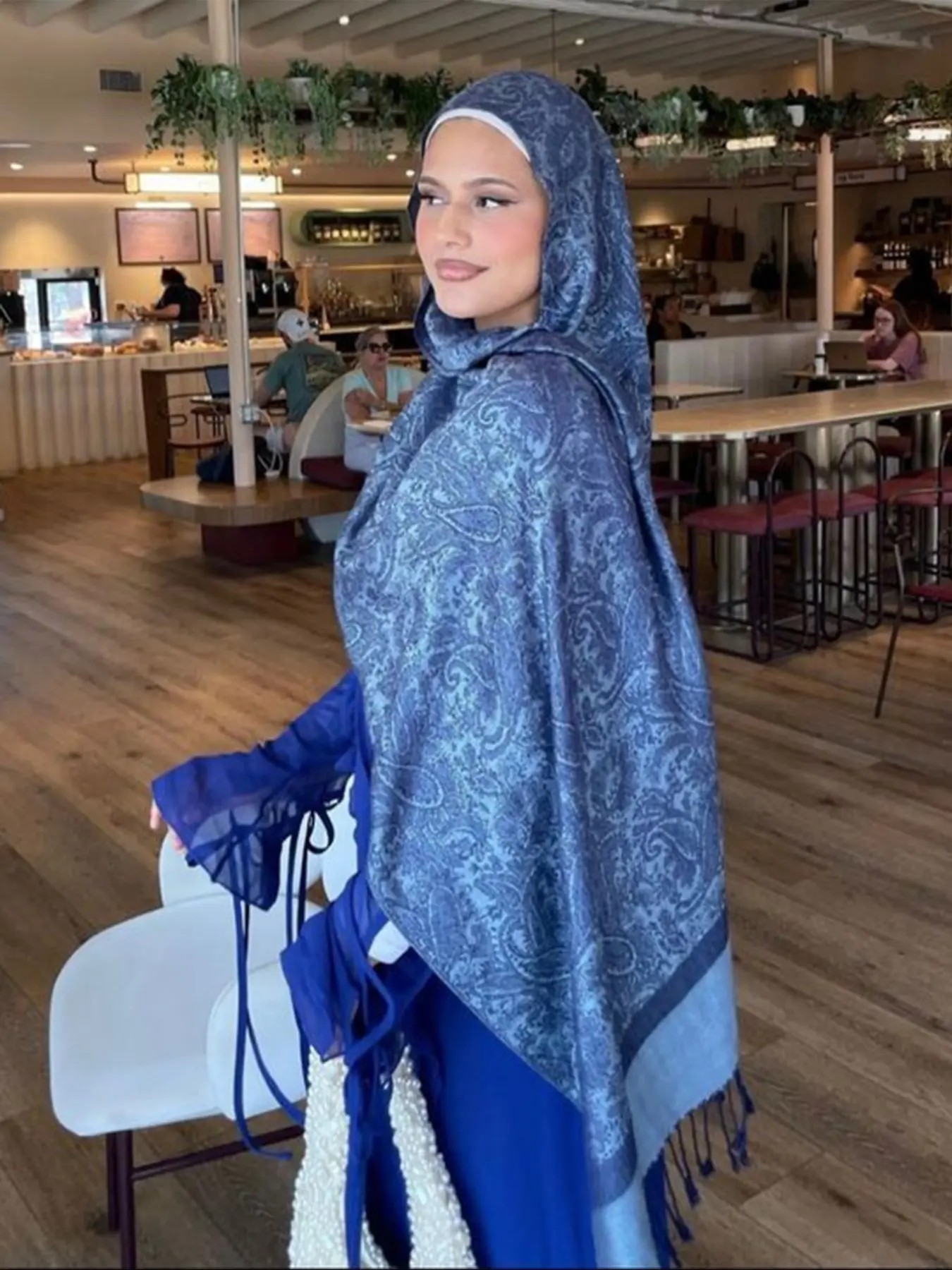 Women's Fashion Bohemian Ethnic Style Scarf 70x180cm Jacquard Woven Shawl Winter Accessory,Headscarf Elegant Fitted Design for Fall & Winter Muslim Headscarf Cover Hijab scarf