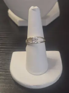Xuping 14K Gold Laminated Solitaire Zirconia Ring – Elegant Minimalist Ring