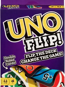UNO Flip Card Game, Party Card Game with Mattel Wild Card UNO, Fun Family Party Game with Engaging UNO Flip Design, Perfect for Parties