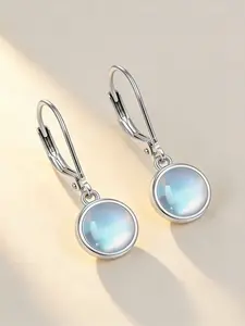 Women's 925 Silver Plated Elegant Vine Drop Earrings, Nickel-Free Moonstone Pendant Jewelry, Hypoallergenic Daily Wear Gift
