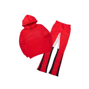 Michael Red Hoodie/Stacked Flare Track Set