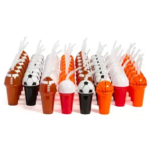 7 oz. Bulk 60 Ct. Football, Soccer, Baseball & Basketball Reusable Plastic Cup Assortment