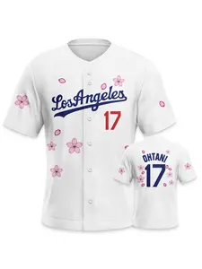 Men's Sporty Baseball Jersey #17 Los Angeles Design, Soft Fabric & Breathable Comfort, Ideal for Outdoor Activities & Daily Wear