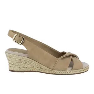 Easy Street Womens Maureen Espadrille Slingback Casual Sandals Casual Mid Heel 2-3" - Beige