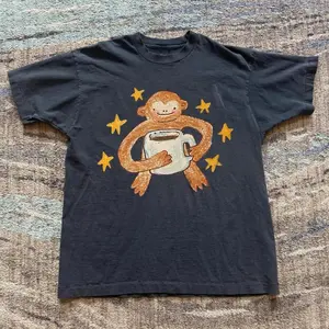 coffee monkey tee, cute monkey, animal tshirt, meme shirt, gift for her, crewneck, unisex tee, tshirt gift