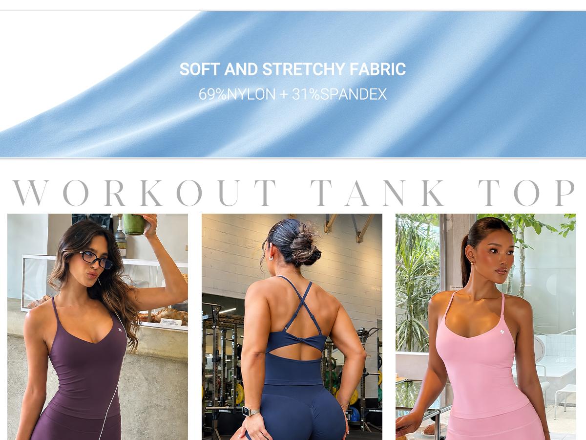 YEOREO 1-Piece Adjustable Strappy Workout Top, Active Tank Bra with Twist Crossover Longline Design, Strappy Sports Bras Alternative for Sporty Chic Gym Wear, Female tiktokshopbacktoschool, One-Piece