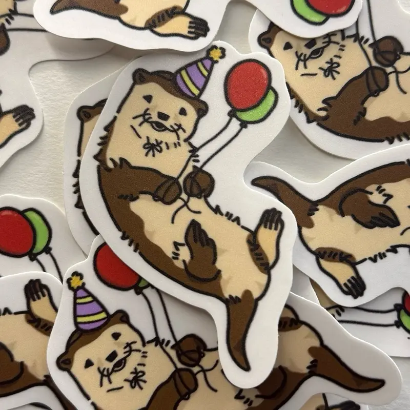 Party Otter Sticker 2 inch Waterproof Decal