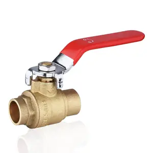 10-Pack 1" Sweat Ball Valve, Red (Lead Free)