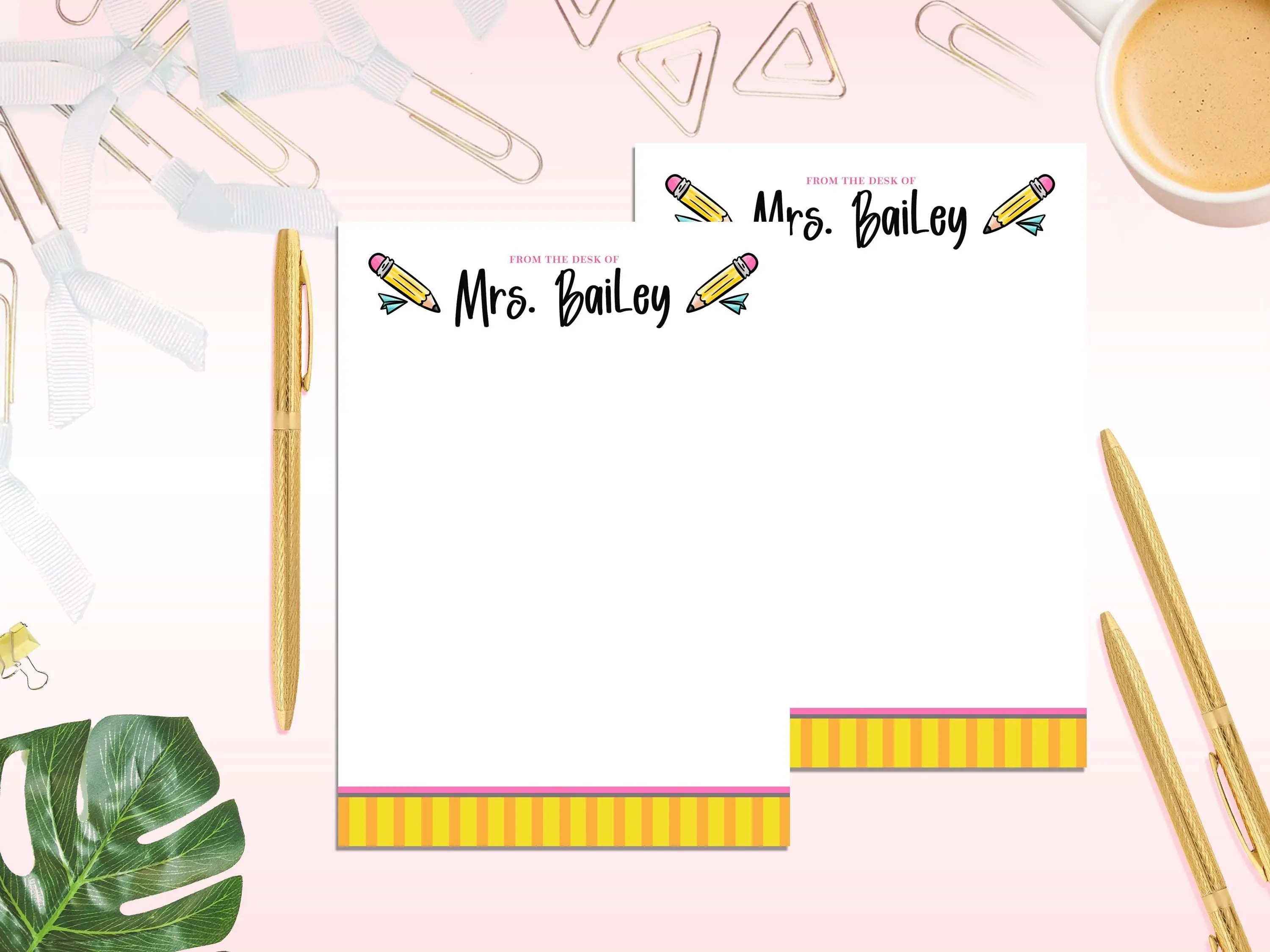 Personalized From the Desk Of Teacher Notepad