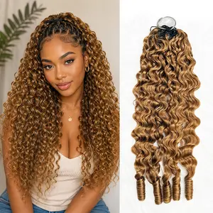 ISEE HAIR Burmese Curly #30 Light Auburn Crochet Braid Hair Extensions for Miracle Knots Human Hair Extensions Pre-Separated 50g/Pack (32-38 Strands Per Pack）– Knotless Boho Braids Vacation Hair #Summervibe#ISEECrochetNewArrivals