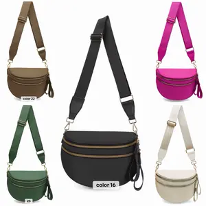 Plain Color Bum Bag - Versatile Crossbody Design in Multiple Colors for Everyday Use