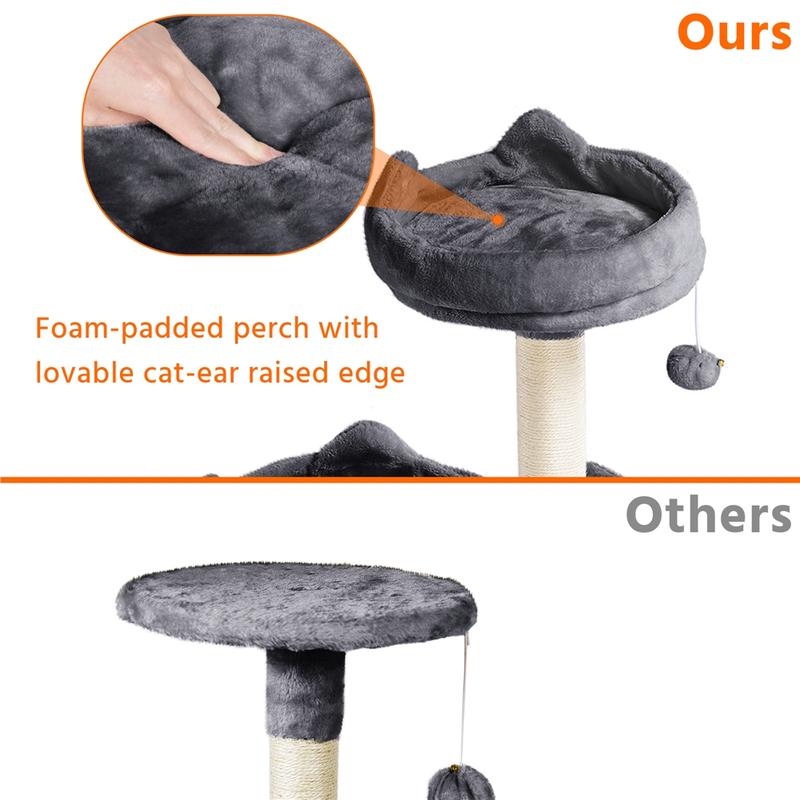 【Valentine Gift】Yaheetech 62.2in/70.5in Cat Tree Cat Tower Cat Condo with Platform & Hammock, Scratching Posts for Kittens Pet Play House with Plush Perch for Indoor Activity Relaxing